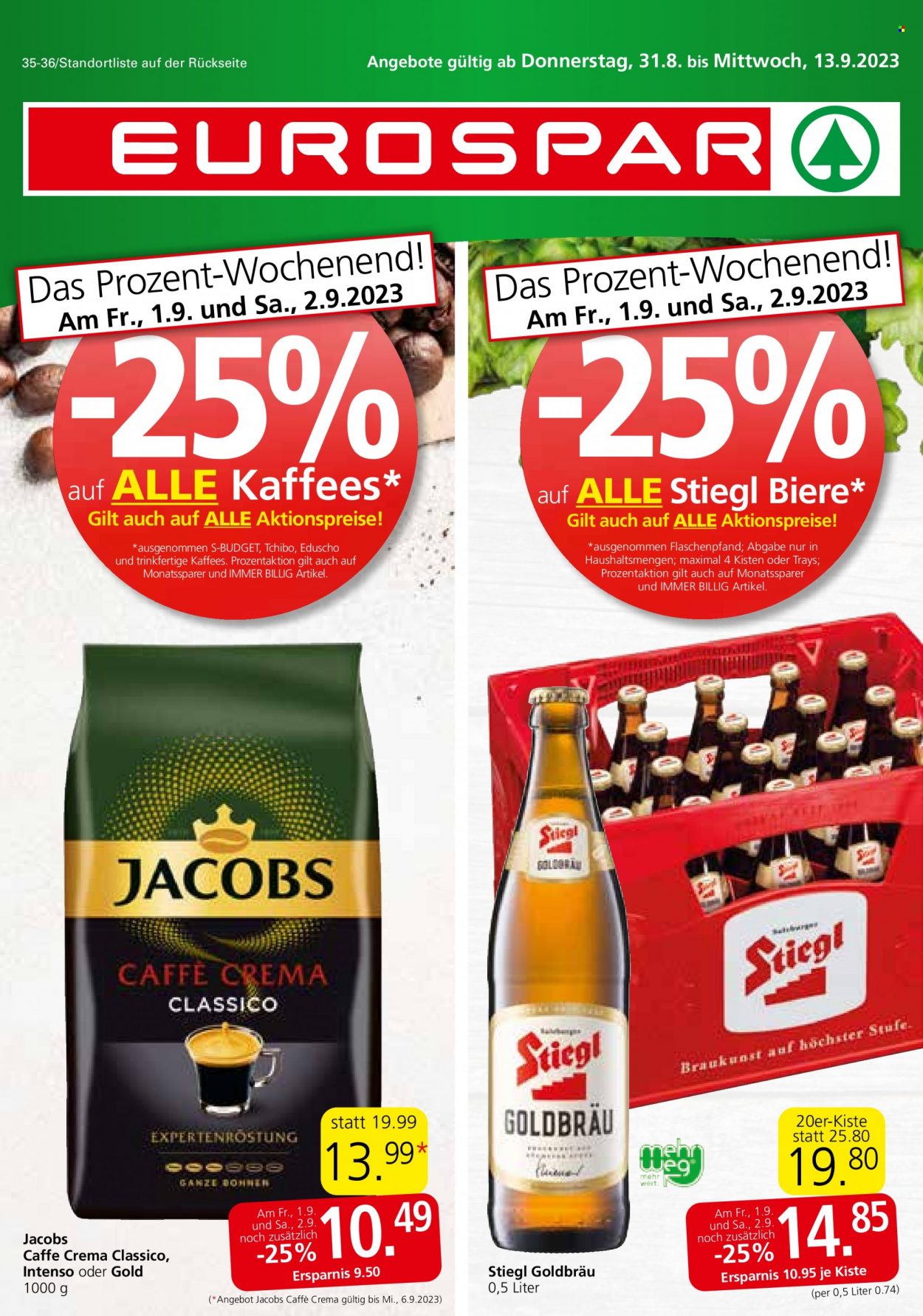 Angebote EUROSPAR - 31.8.2023 - 13.9.2023. Seite 1