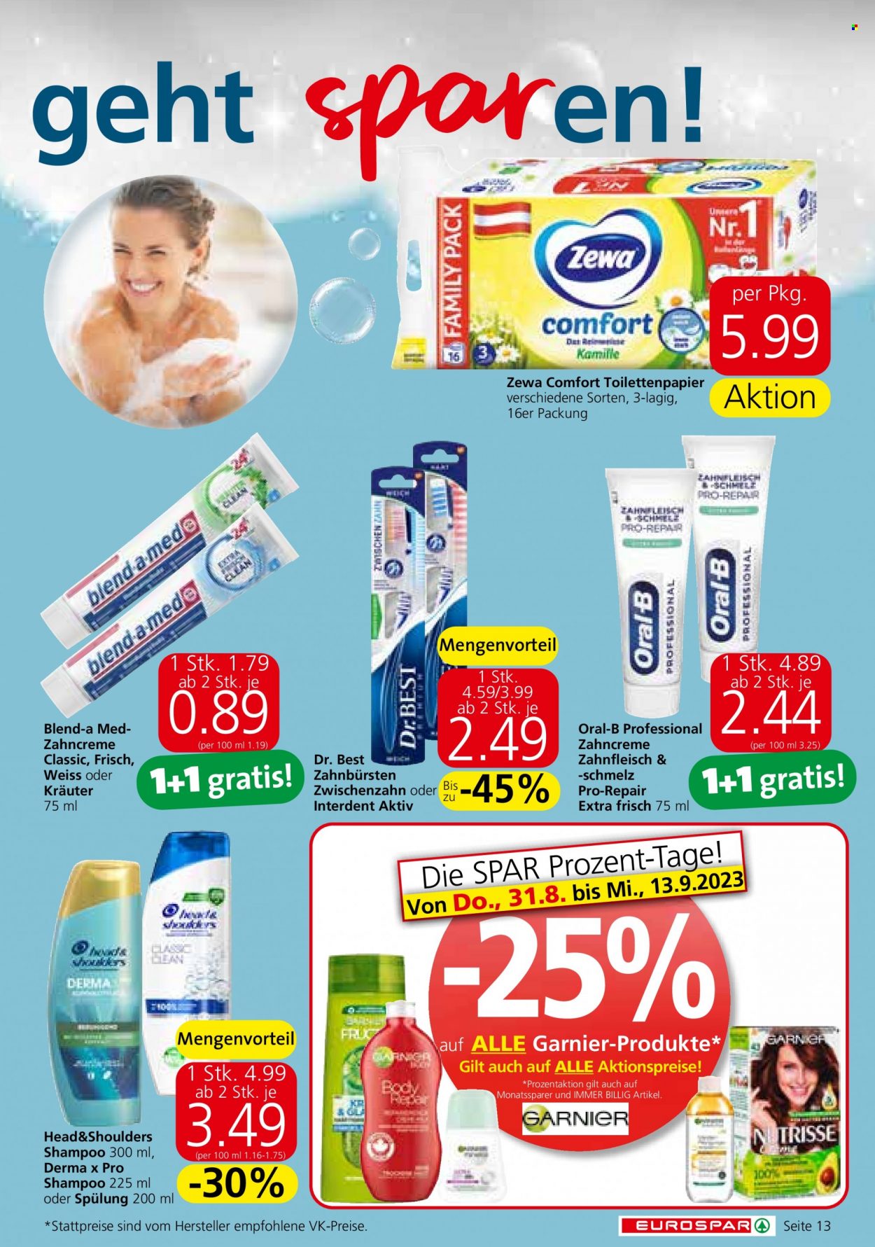 Angebote EUROSPAR - 31.8.2023 - 13.9.2023. Seite 13