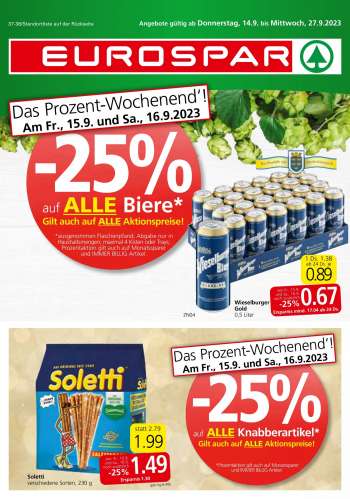 Angebote EUROSPAR - 14.9.2023 - 27.9.2023.