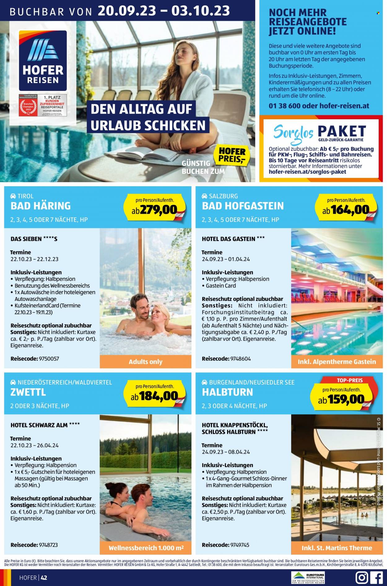 Angebote Hofer - 22.9.2023 - 28.9.2023. Seite 44