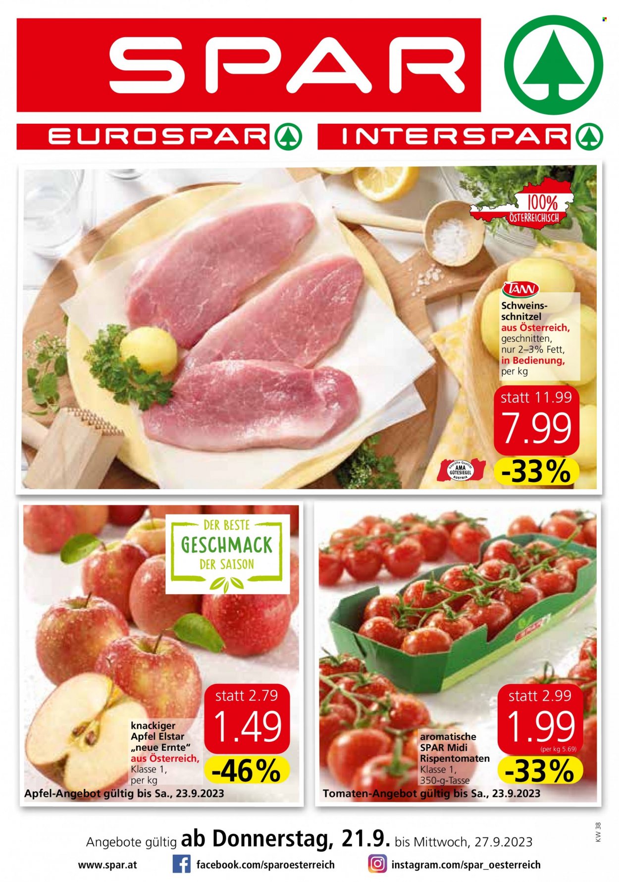 Angebote SPAR - 21.9.2023 - 27.9.2023. Seite 1