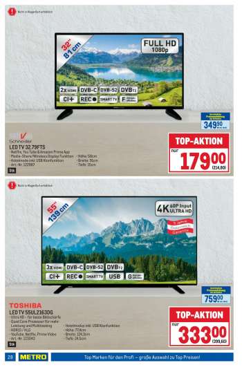 thumbnail - LED TV 32.79FTS • Netflix, You Tube & Amazon Prime App • Media-Share/Wireless Display Funktion • Hotelmode inkl. USB Klonfunktion • Art.-Nr. 122987 Stk