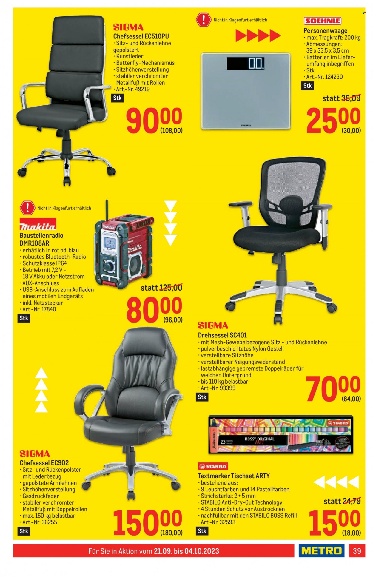 Angebote Metro - 21.9.2023 - 4.10.2023. Seite 39