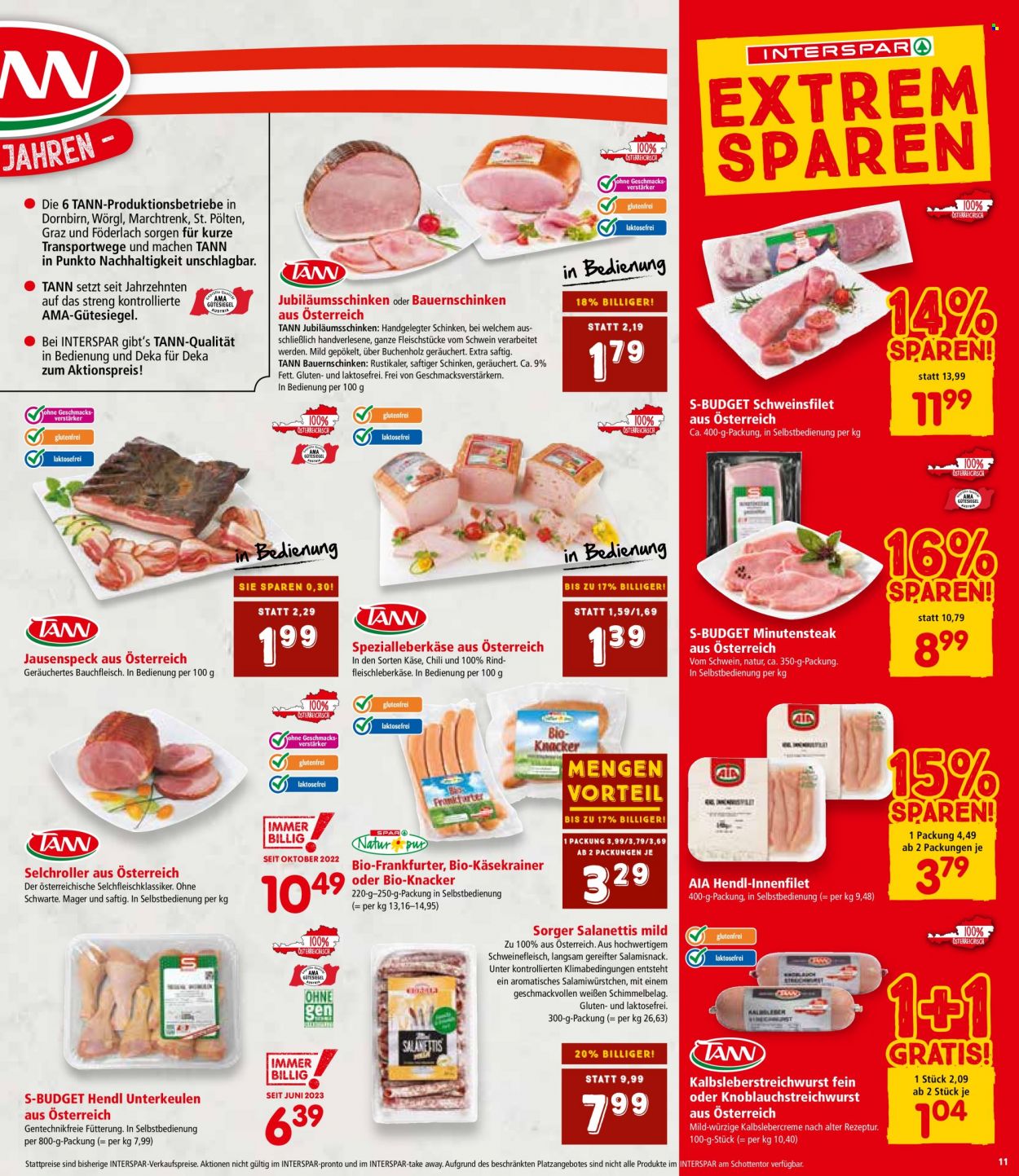 Angebote INTERSPAR - 28.9.2023 - 11.10.2023. Seite 11