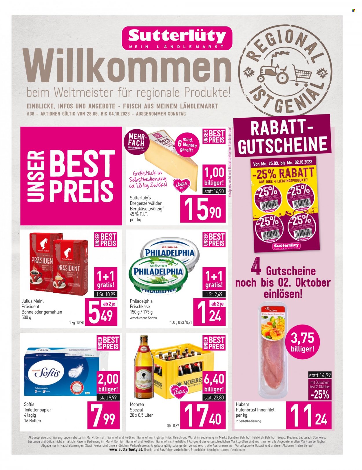 Angebote Sutterlüty - 28.9.2023 - 4.10.2023. Seite 1