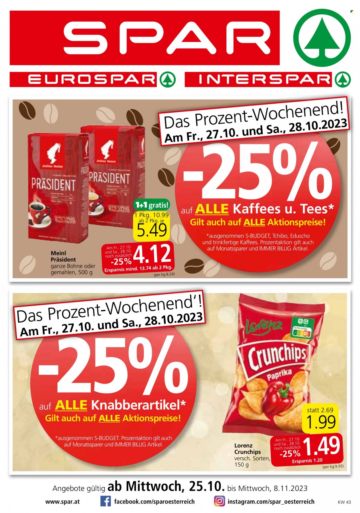 Angebote SPAR - 25.10.2023 - 8.11.2023. Seite 1