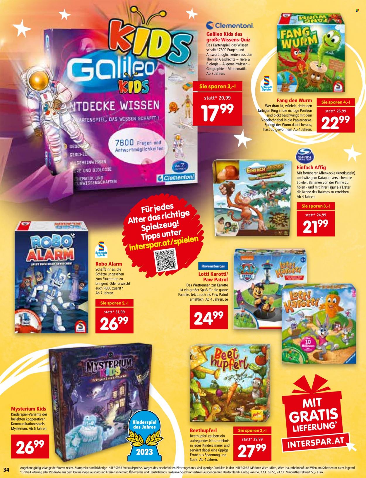 Angebote INTERSPAR - 2.11.2023 - 24.12.2023. Seite 34