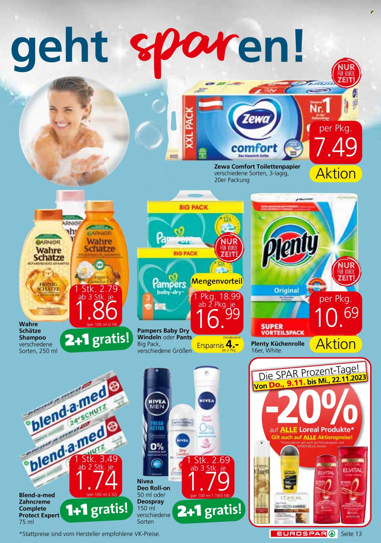 Angebote EUROSPAR - 9.11.2023 - 22.11.2023. Seite 13