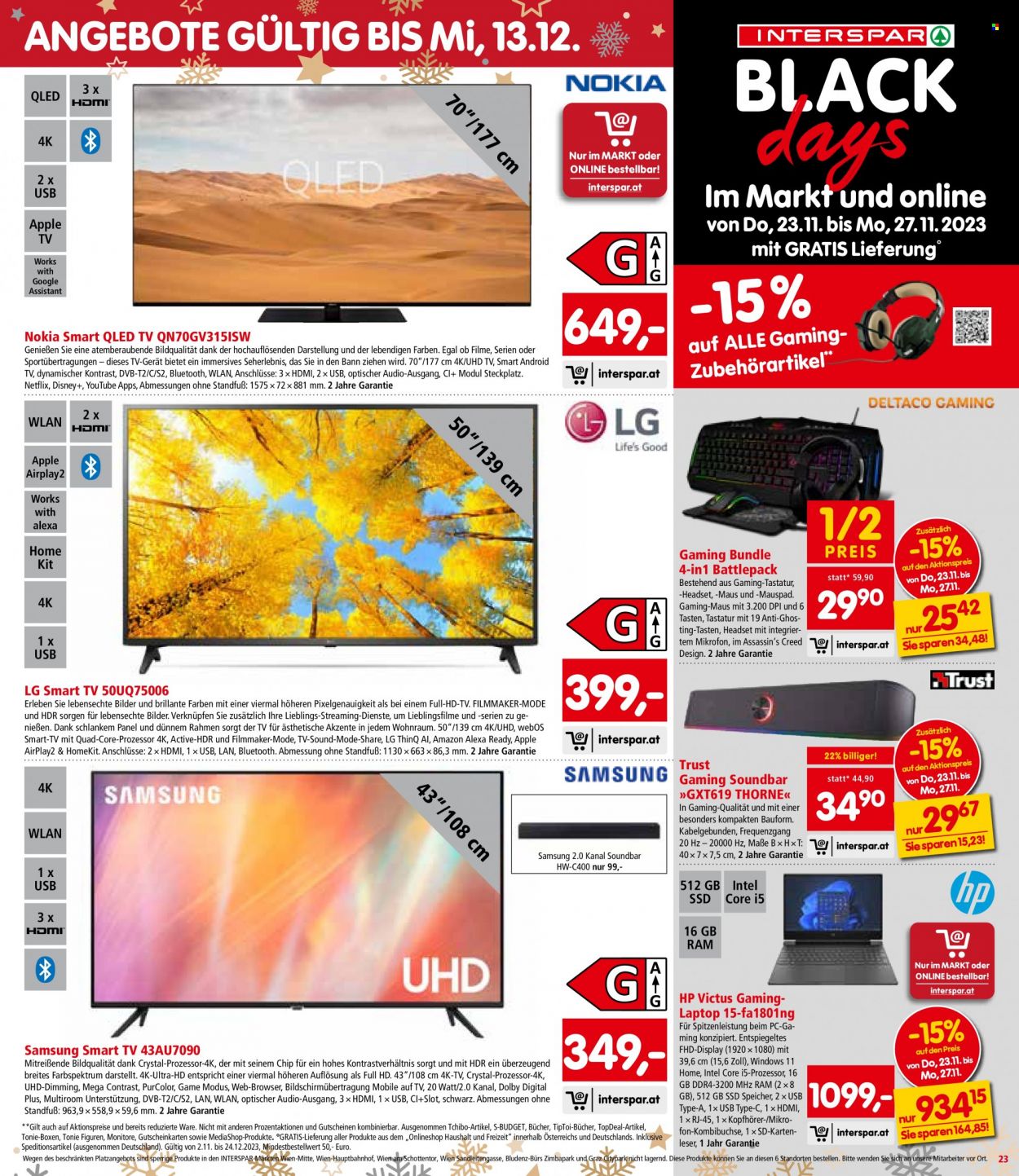 Angebote INTERSPAR - 23.11.2023 - 13.12.2023. Seite 23