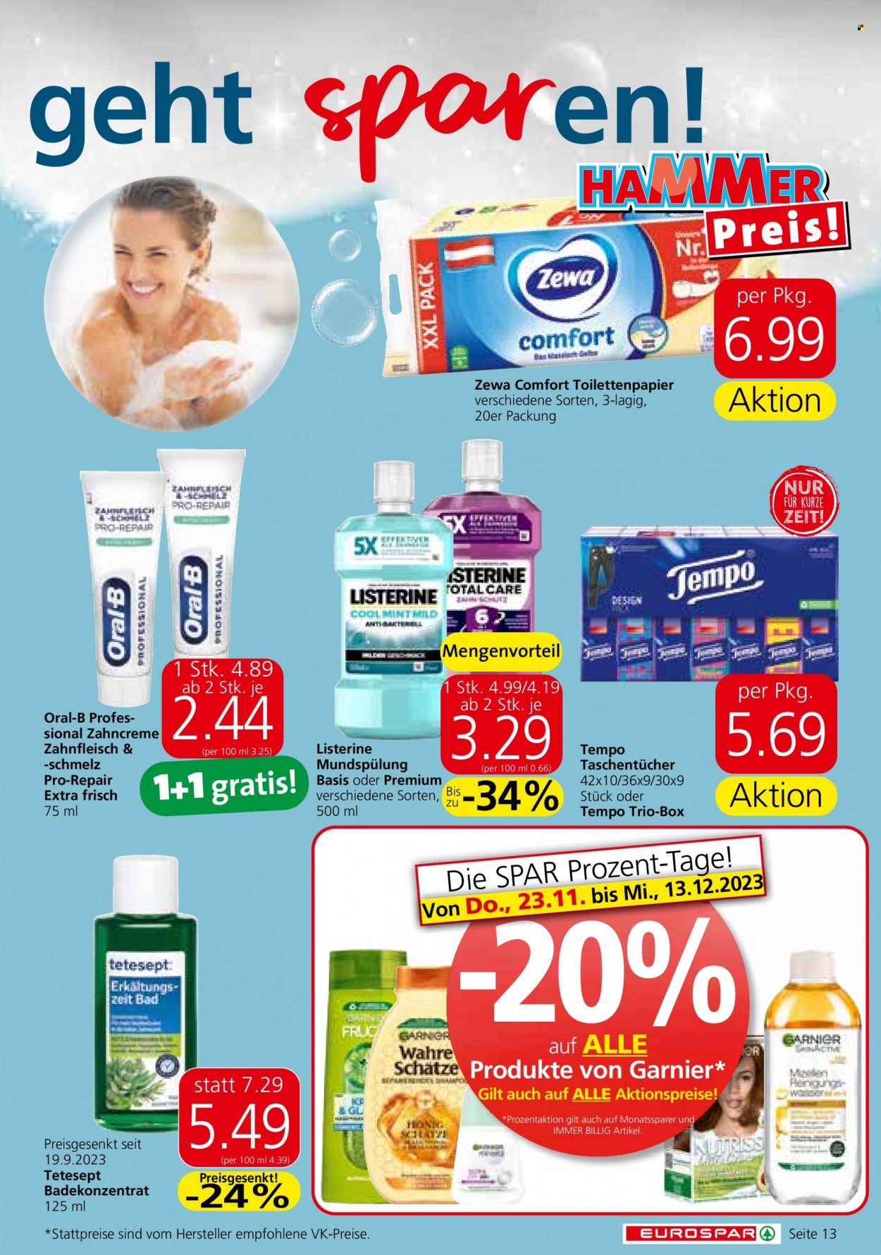 Angebote EUROSPAR - 23.11.2023 - 13.12.2023. Seite 13