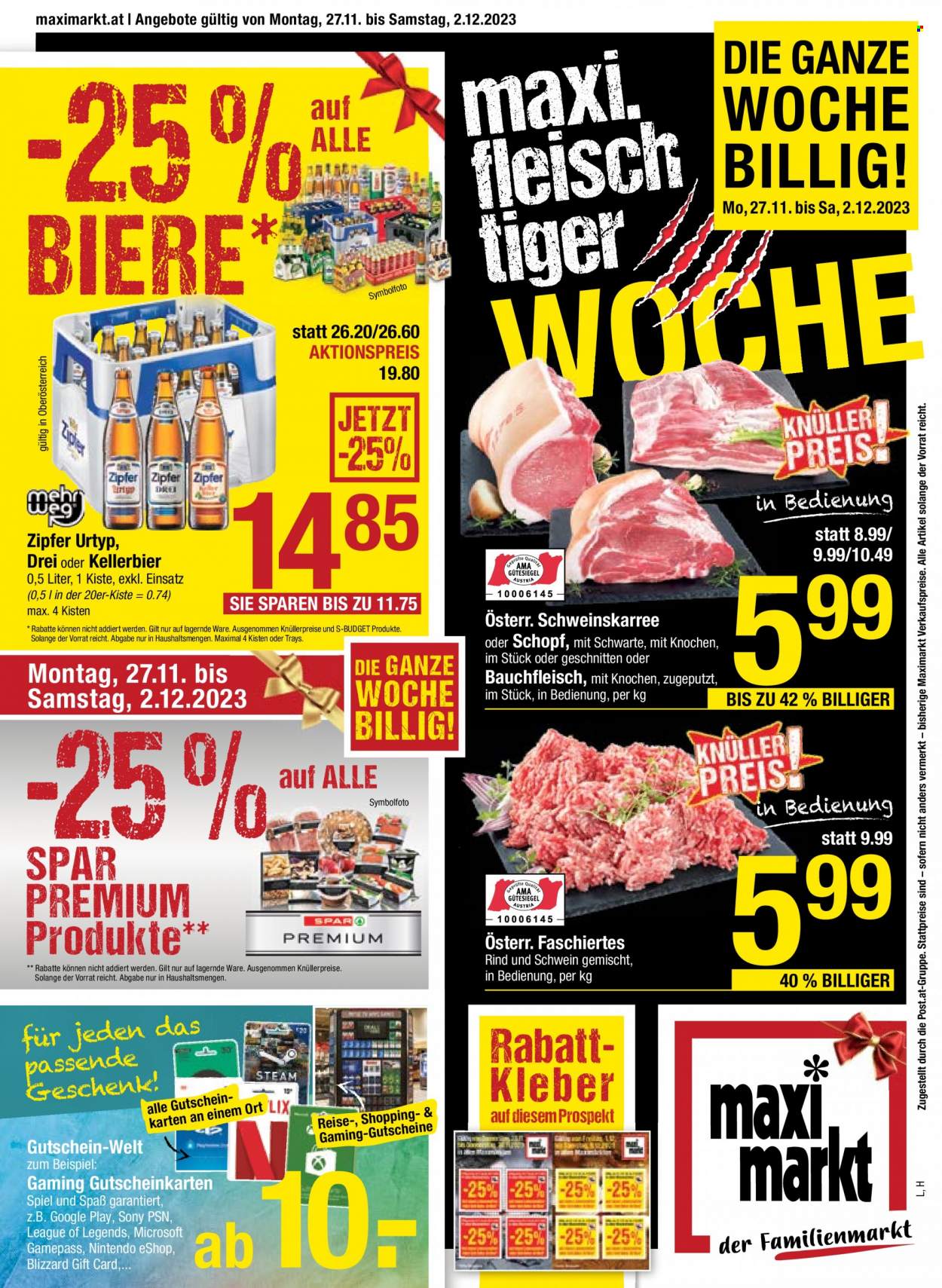 Angebote Maximarkt - 27.11.2023 - 2.12.2023. Seite 1