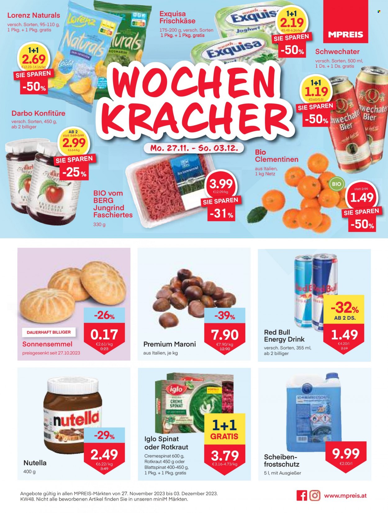 Angebote MPREIS - 27.11.2023 - 3.12.2023. Seite 1