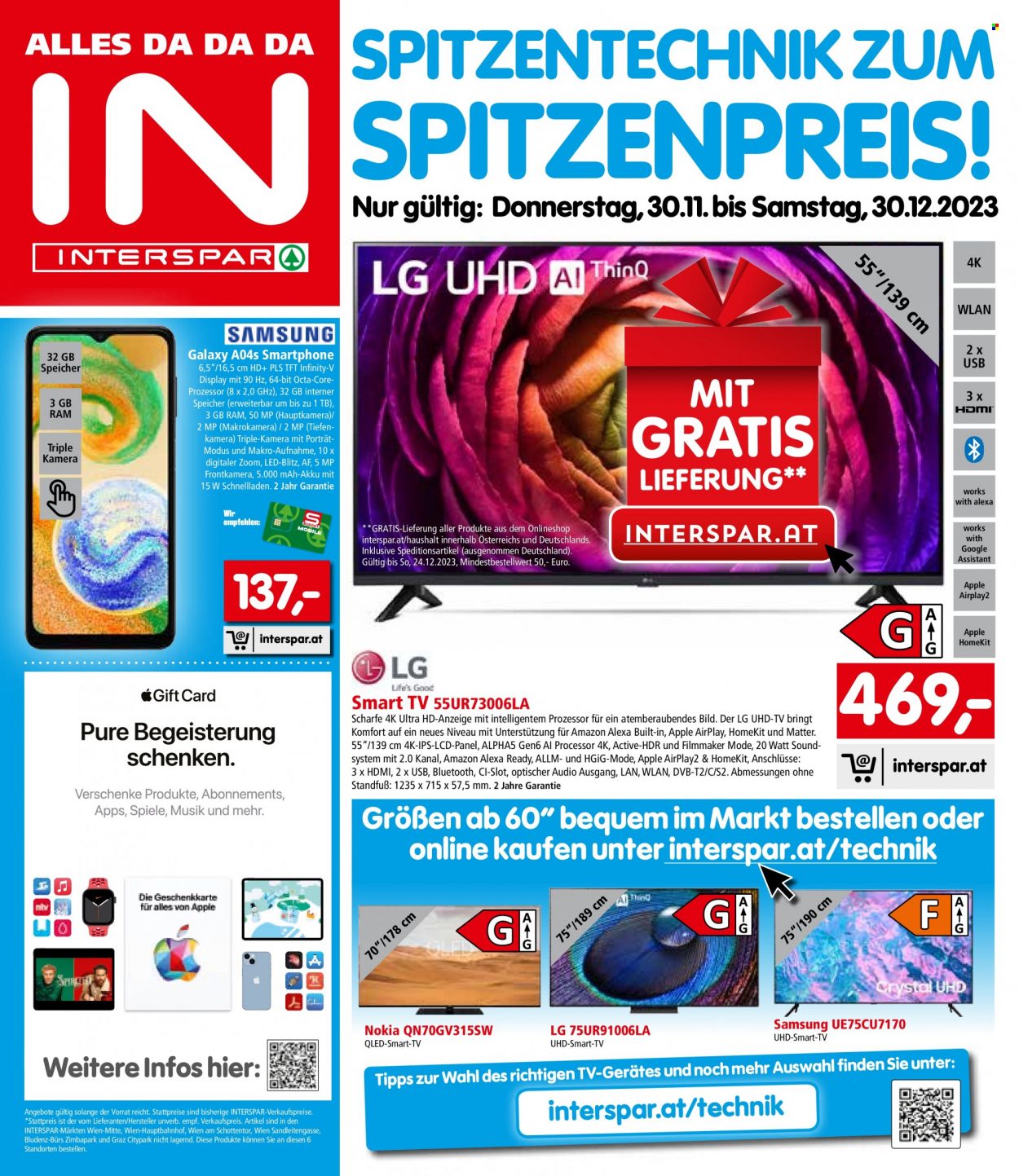 Angebote INTERSPAR - 30.11.2023 - 30.12.2023. Seite 1