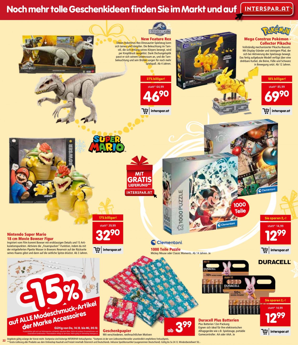 Angebote INTERSPAR - 14.12.2023 - 30.12.2023. Seite 22