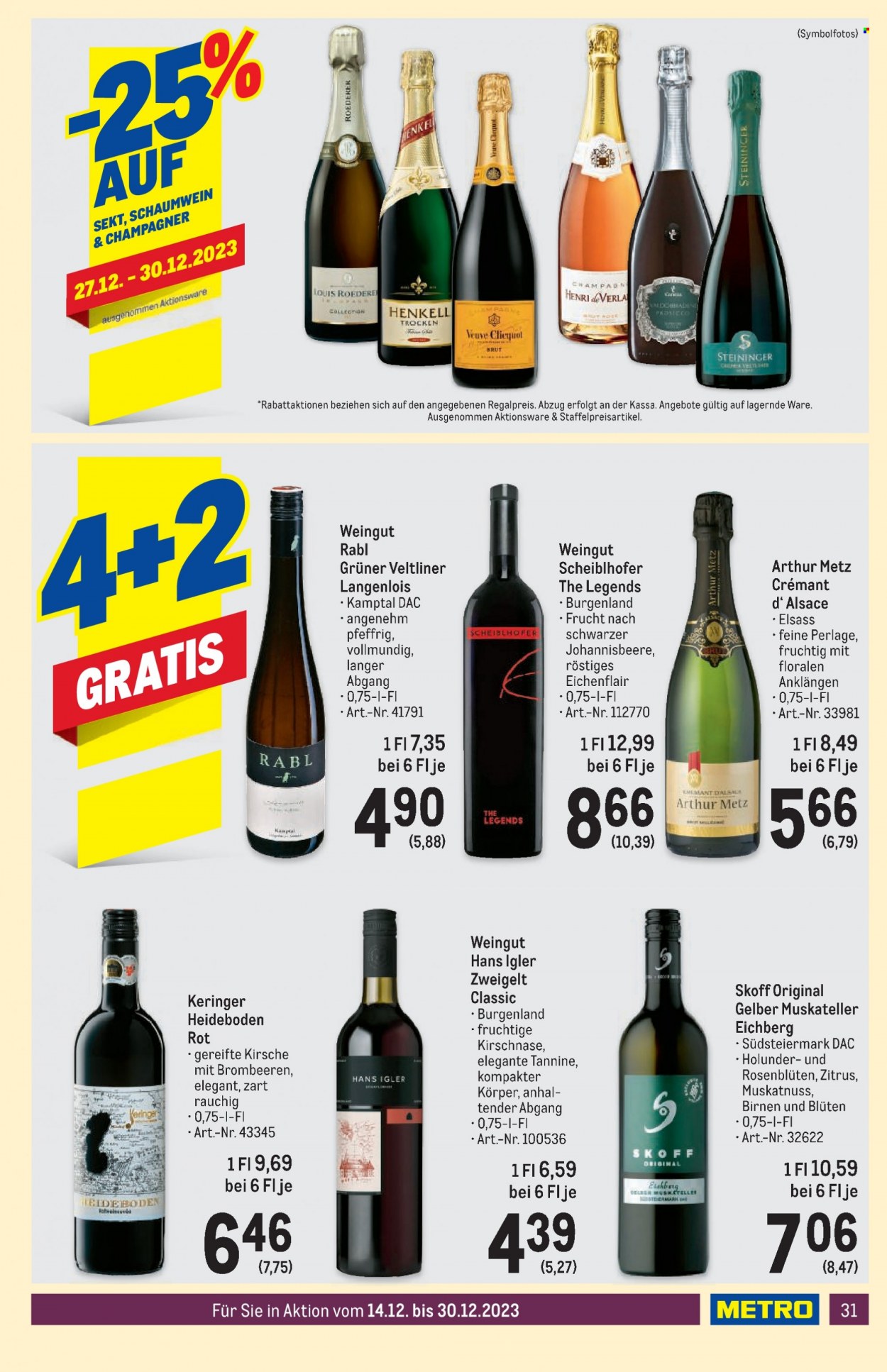 Angebote Metro - 14.12.2023 - 30.12.2023. Seite 31