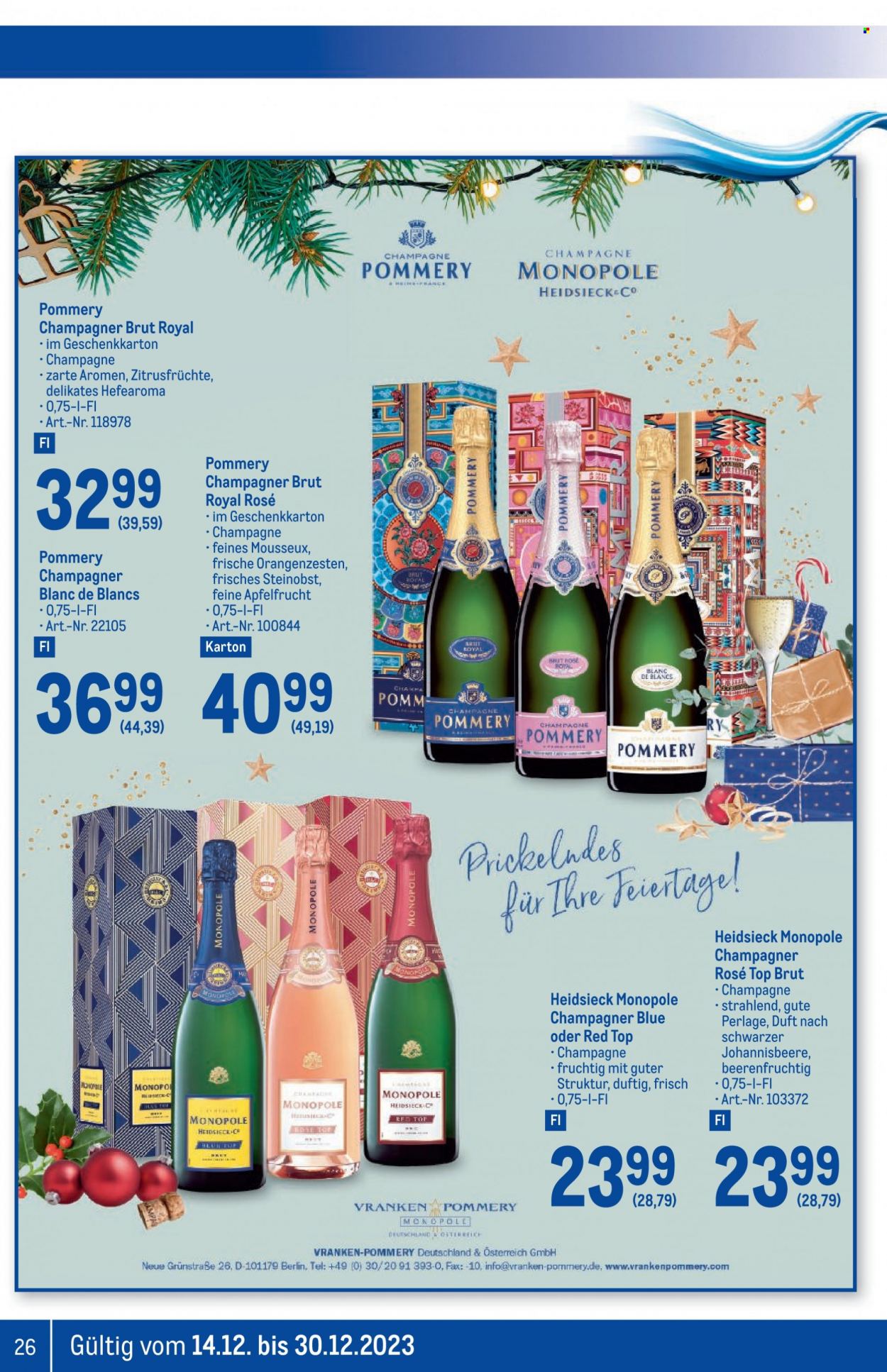 Angebote Metro - 14.12.2023 - 30.12.2023. Seite 26