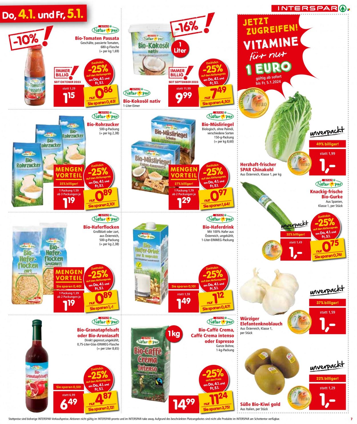 Angebote INTERSPAR - 2.1.2024 - 17.1.2024. Seite 7