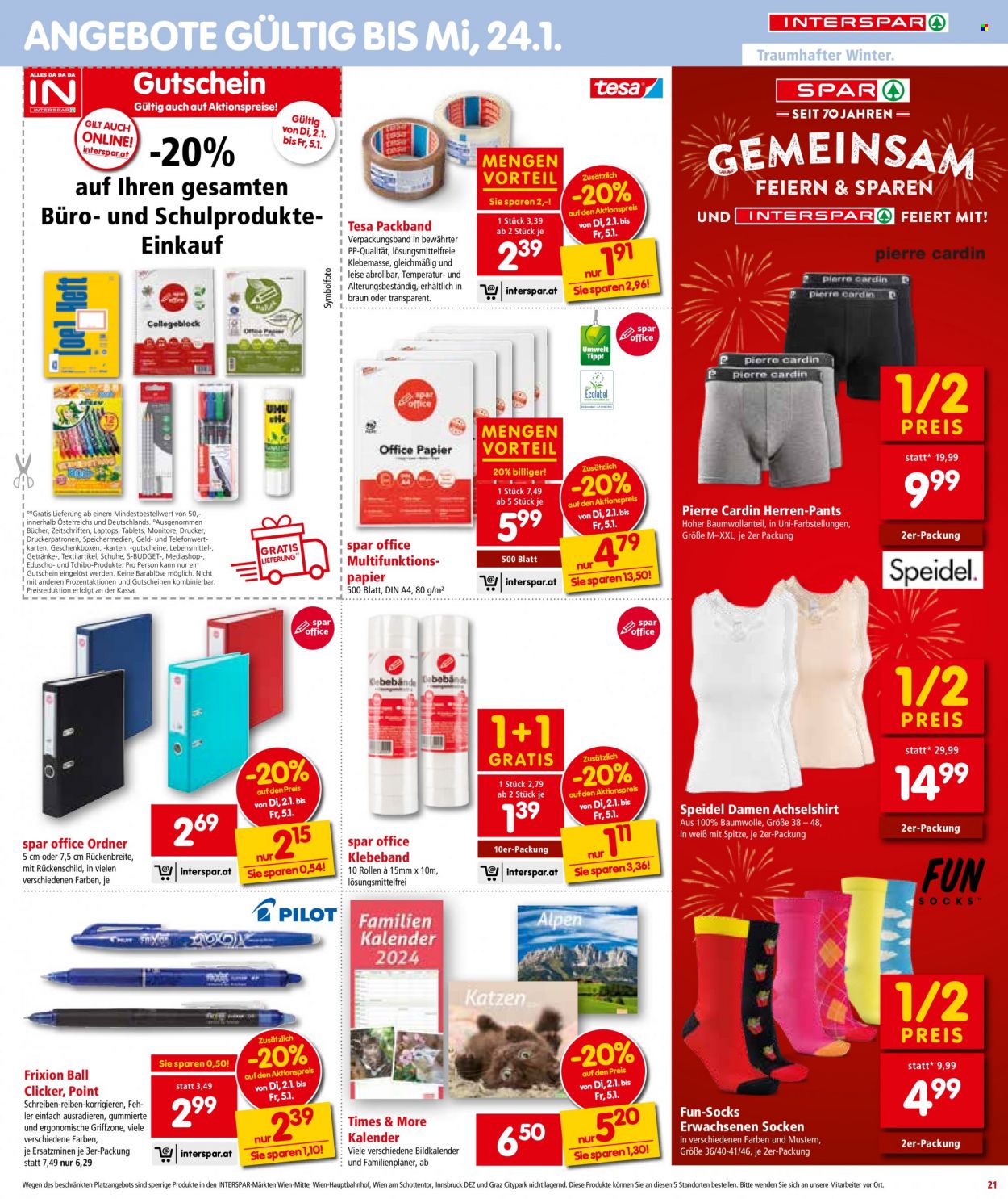 Angebote INTERSPAR - 2.1.2024 - 17.1.2024. Seite 21