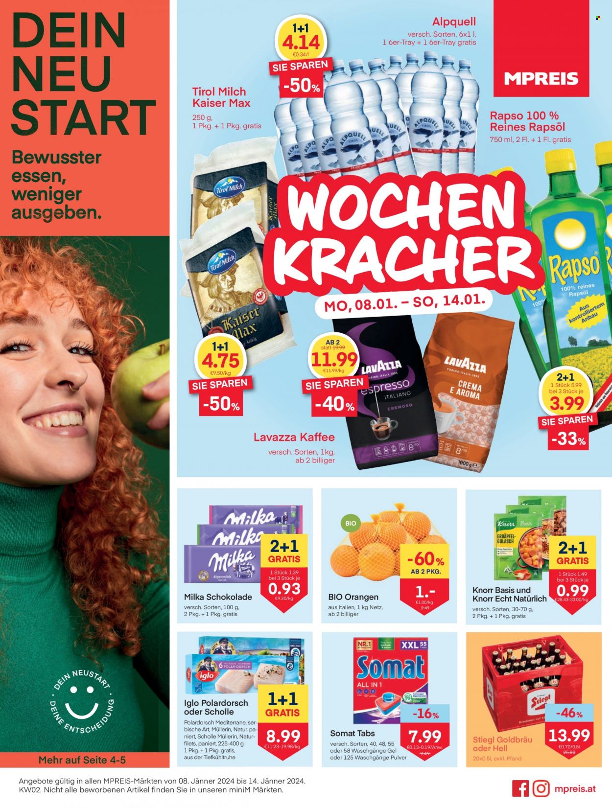 Angebote MPREIS - 8.1.2024 - 14.1.2024. Seite 1