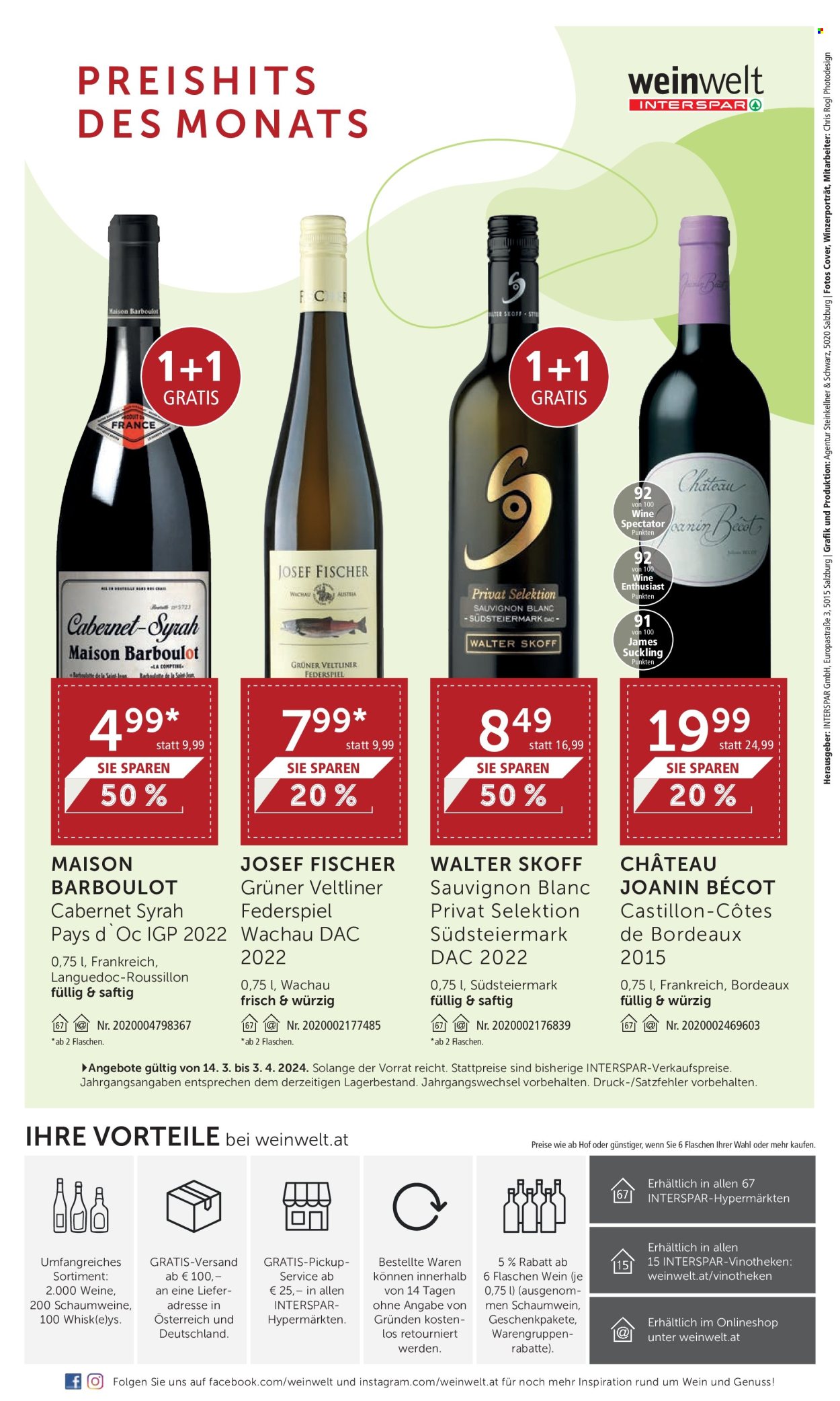 Angebote INTERSPAR - 14.3.2024 - 3.4.2024. Seite 32
