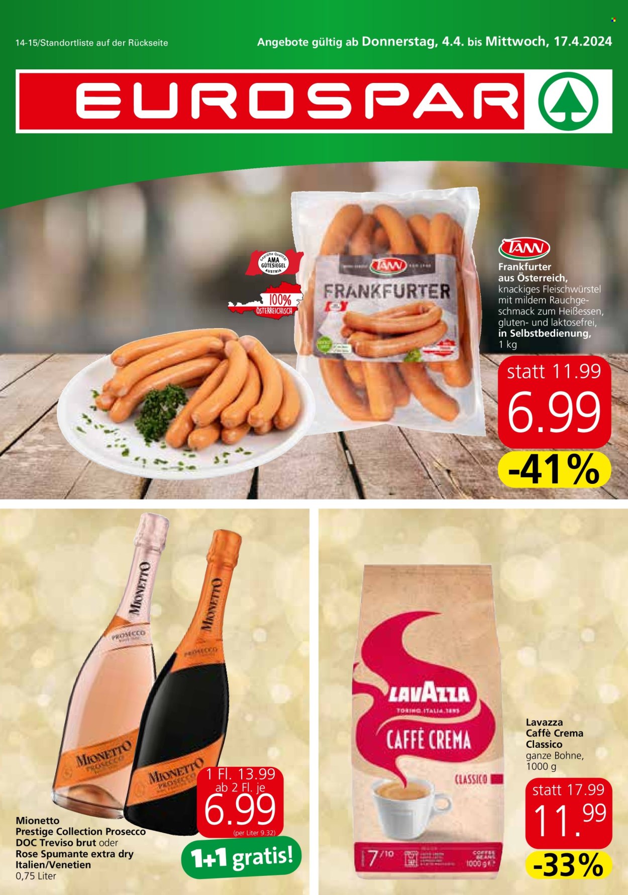 Angebote EUROSPAR - 4.4.2024 - 17.4.2024. Seite 1