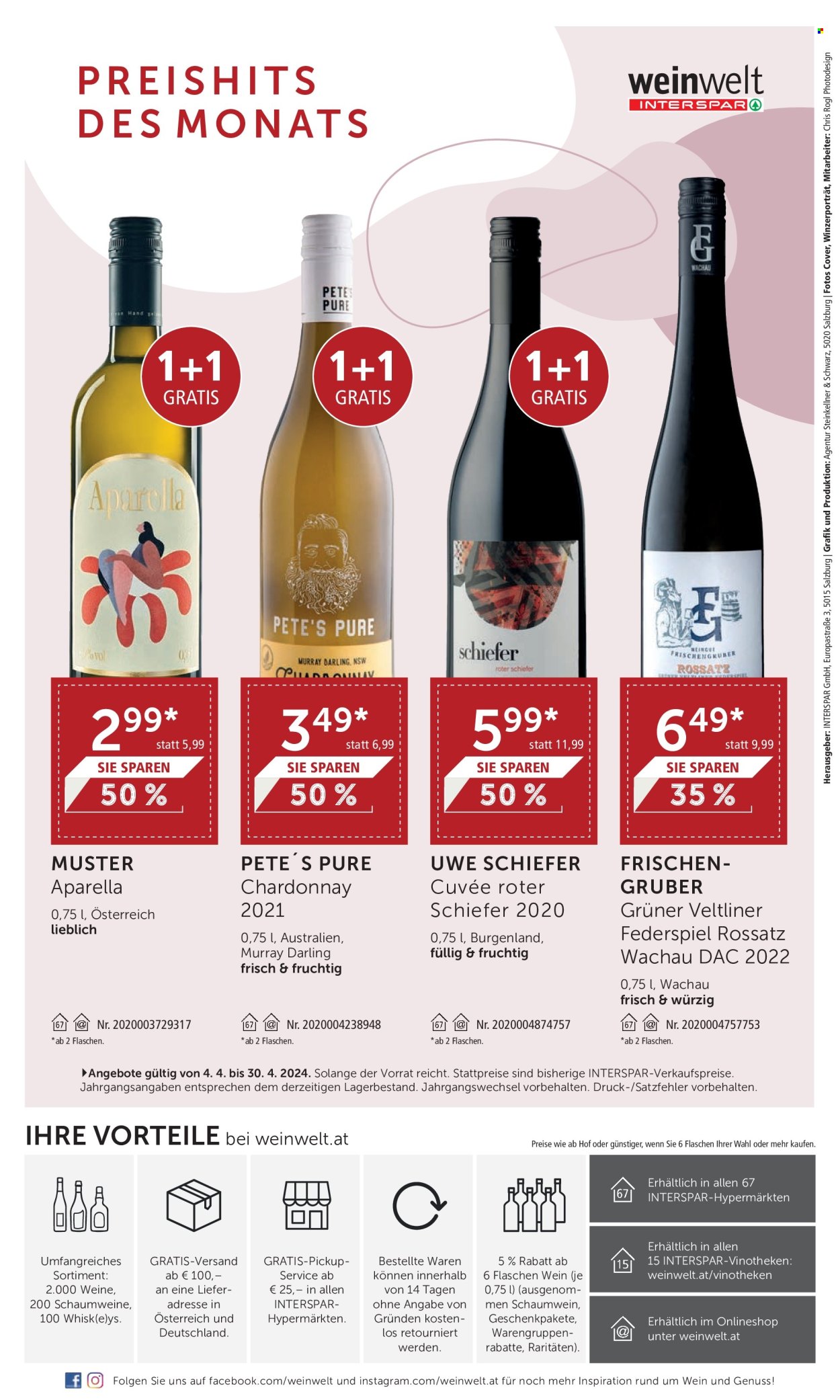 Angebote INTERSPAR - 4.4.2024 - 30.4.2024. Seite 32