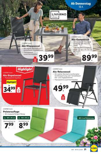 thumbnail - LIVARNO home Alu-Gartentisch