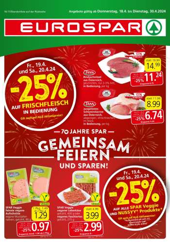 Angebote EUROSPAR - 18.4.2024 - 30.4.2024.