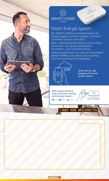 thumbnail - Gateway SMART HOME by hornbach Z-Wave ZigBee 3,0 WLAN SMART HOME by hornbach Amazon Alexa Google Home GARDENA smart system Philips Hue weiß