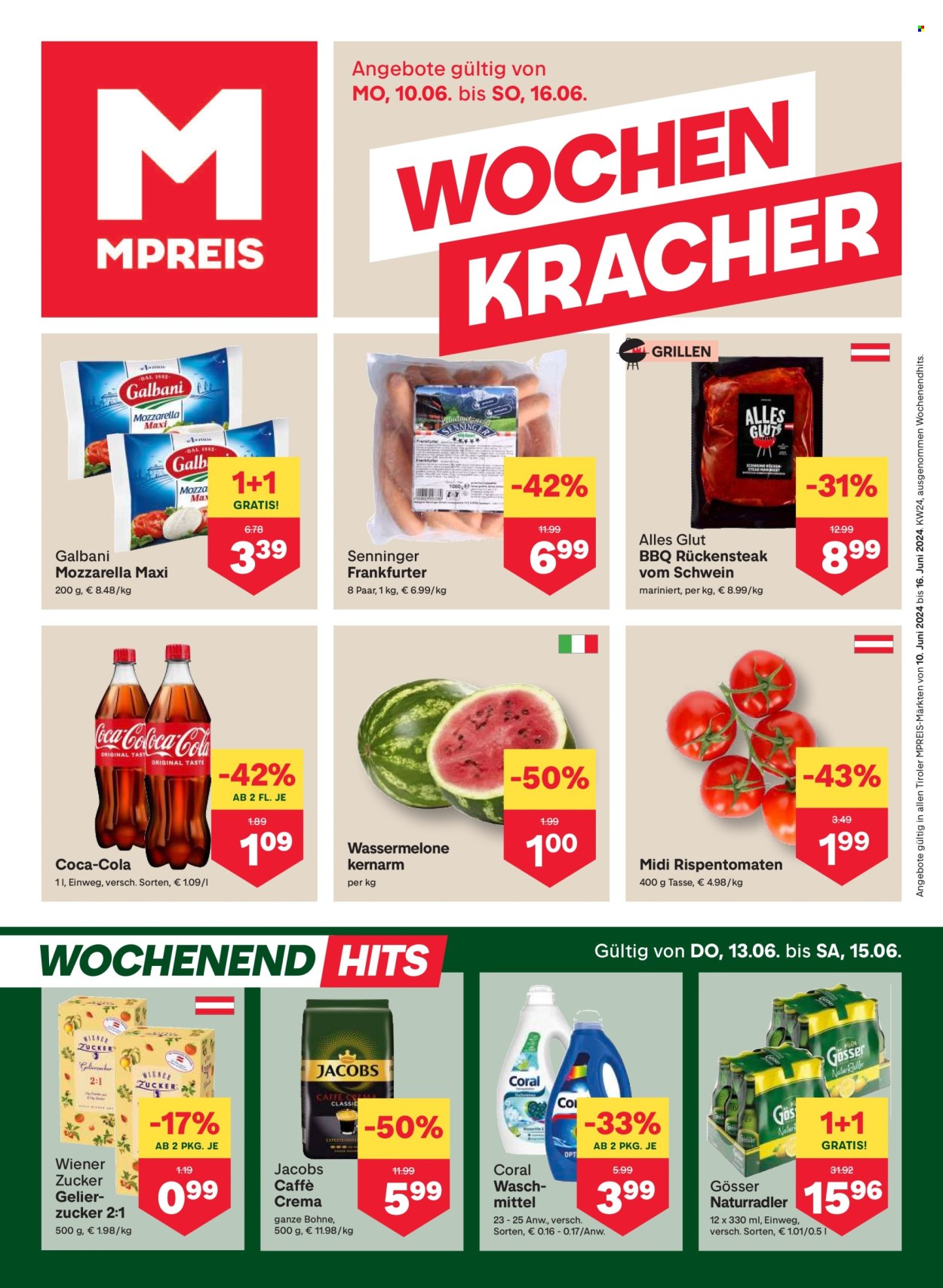 Angebote MPREIS - 10.6.2024 - 16.6.2024. Seite 1