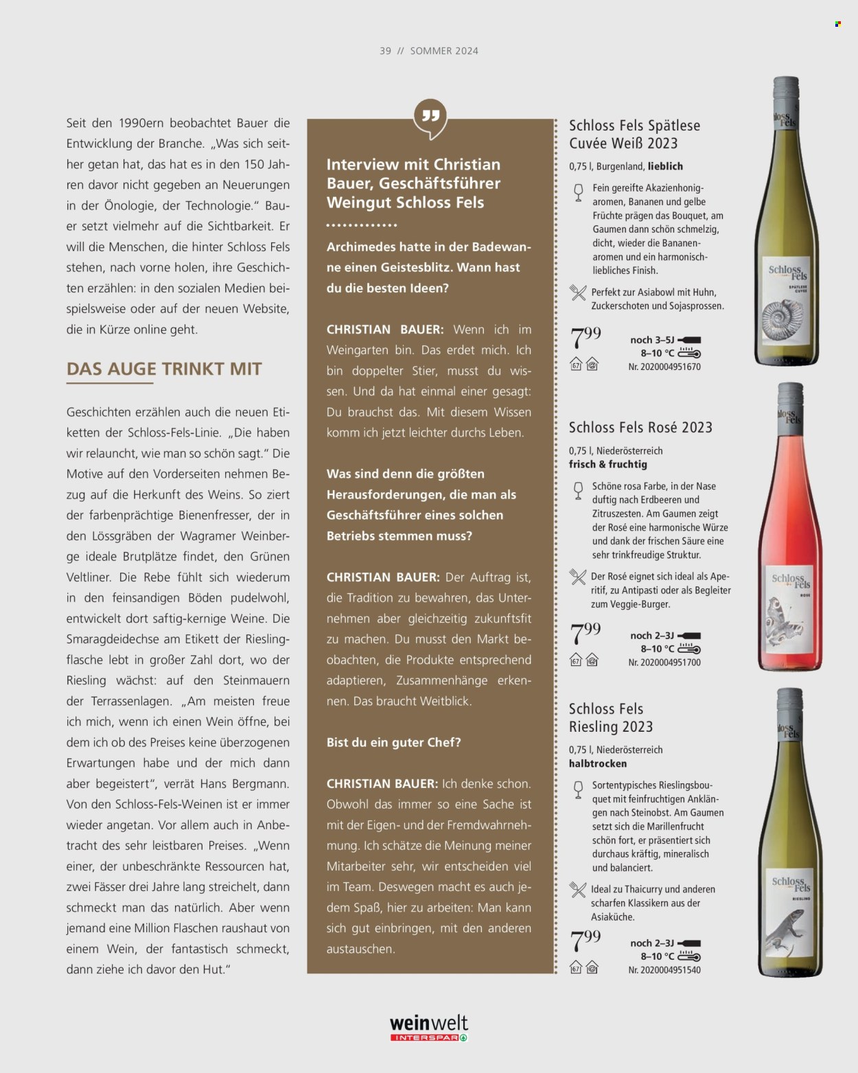Angebote INTERSPAR - 14.6.2024 - 11.9.2024. Seite 39