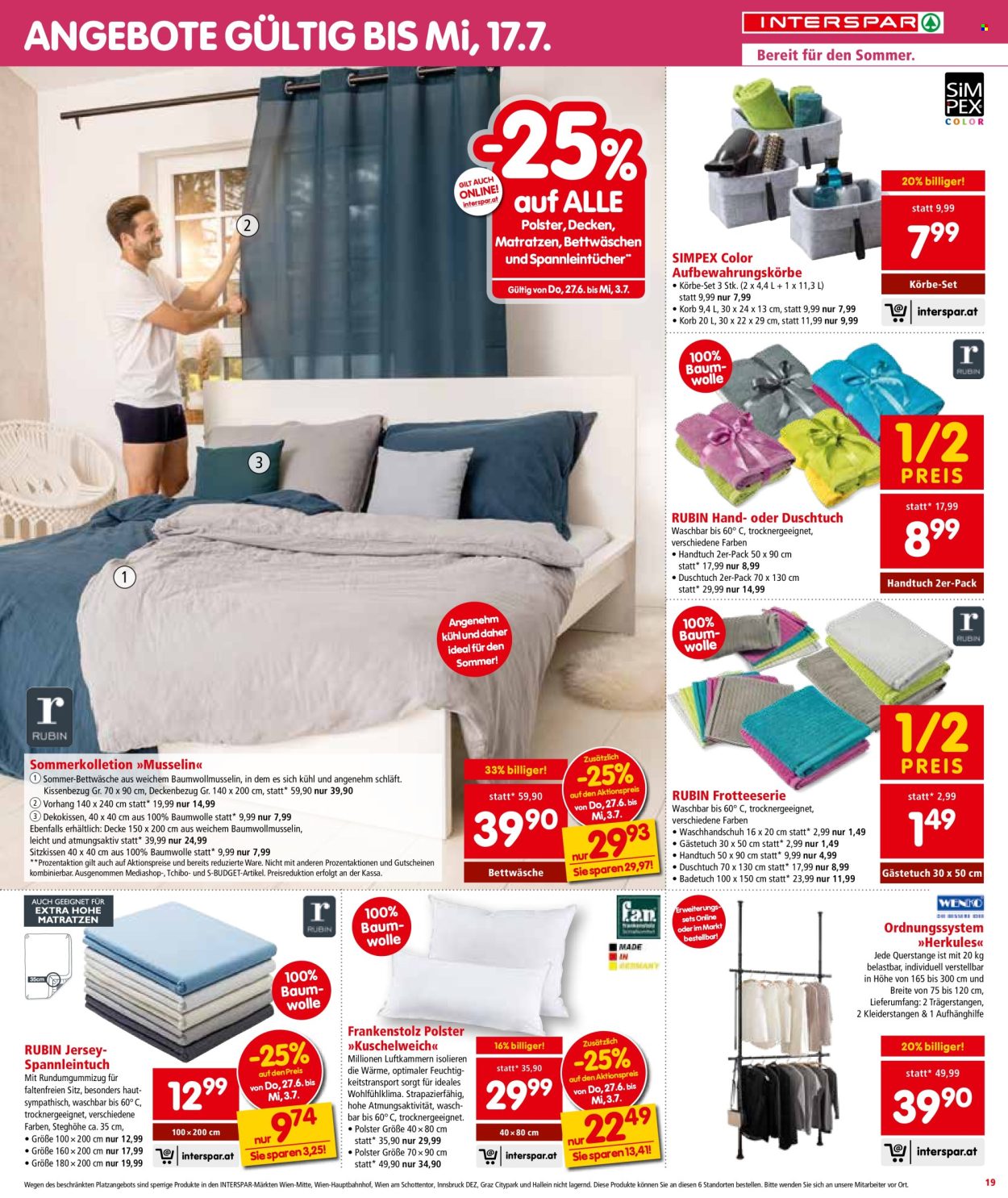 Angebote INTERSPAR - 27.6.2024 - 10.7.2024. Seite 19