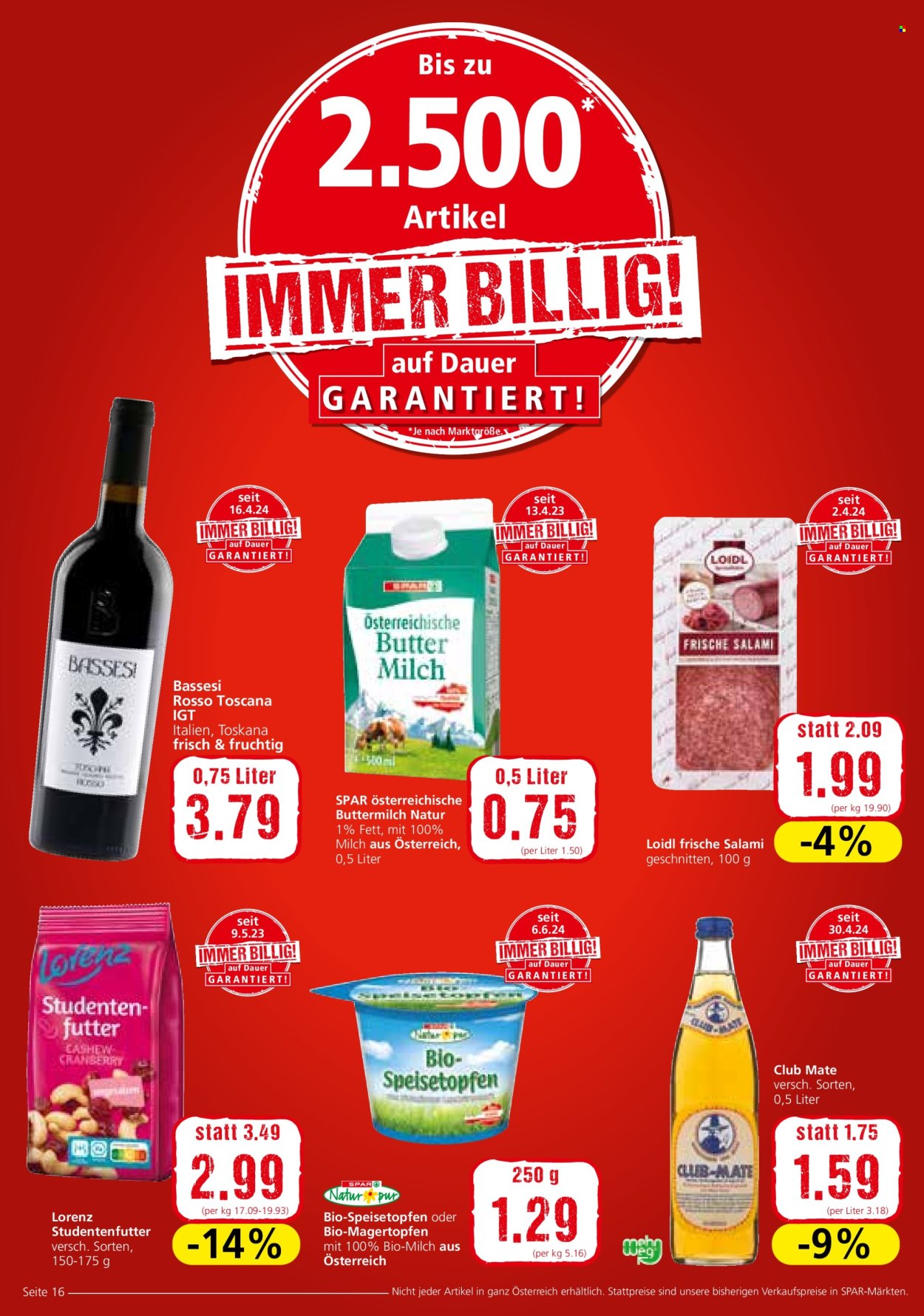 Angebote SPAR - 27.6.2024 - 10.7.2024. Seite 16