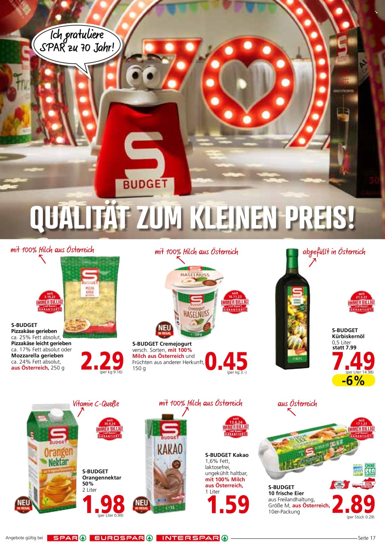 Angebote SPAR - 27.6.2024 - 10.7.2024. Seite 17