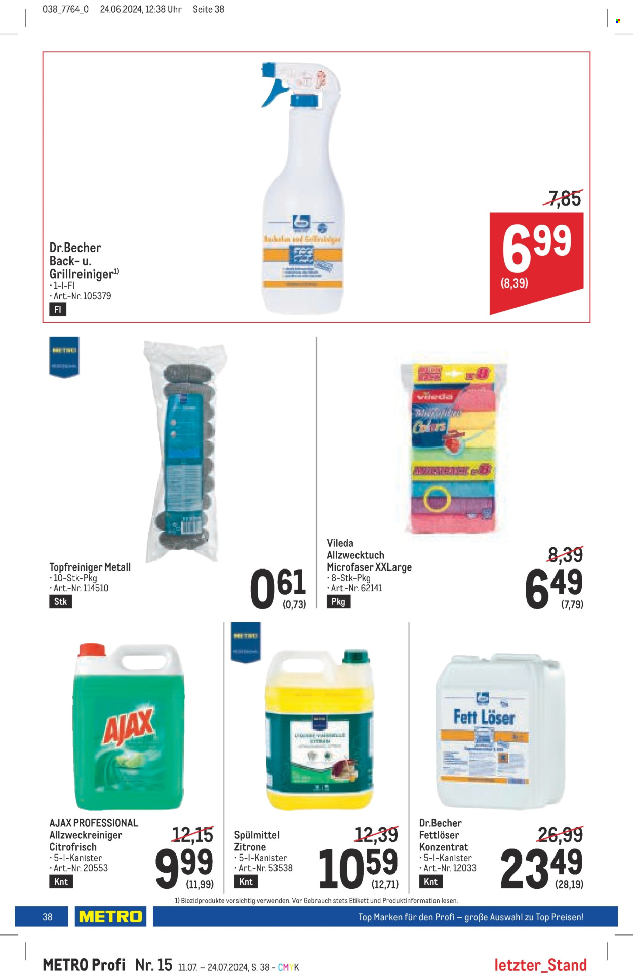 Angebote Metro - 11.7.2024 - 24.7.2024. Seite 38
