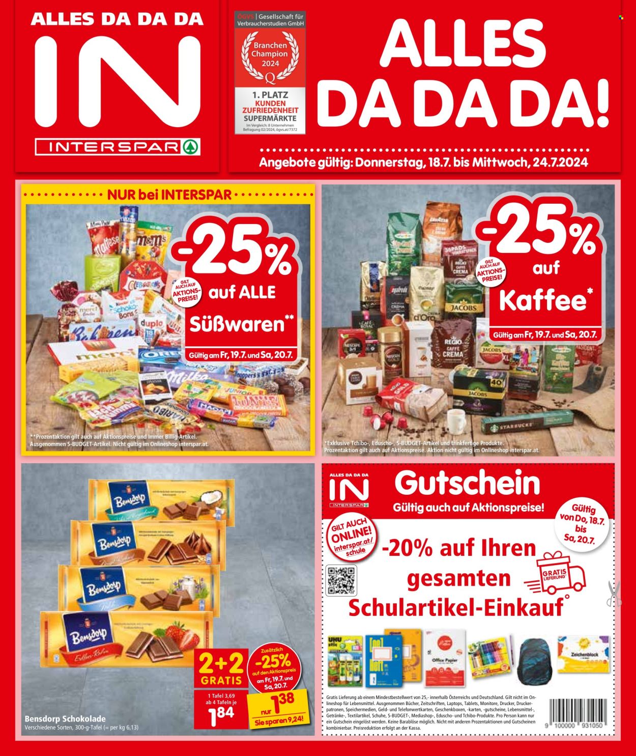 Angebote INTERSPAR - 18.7.2024 - 24.7.2024. Seite 1