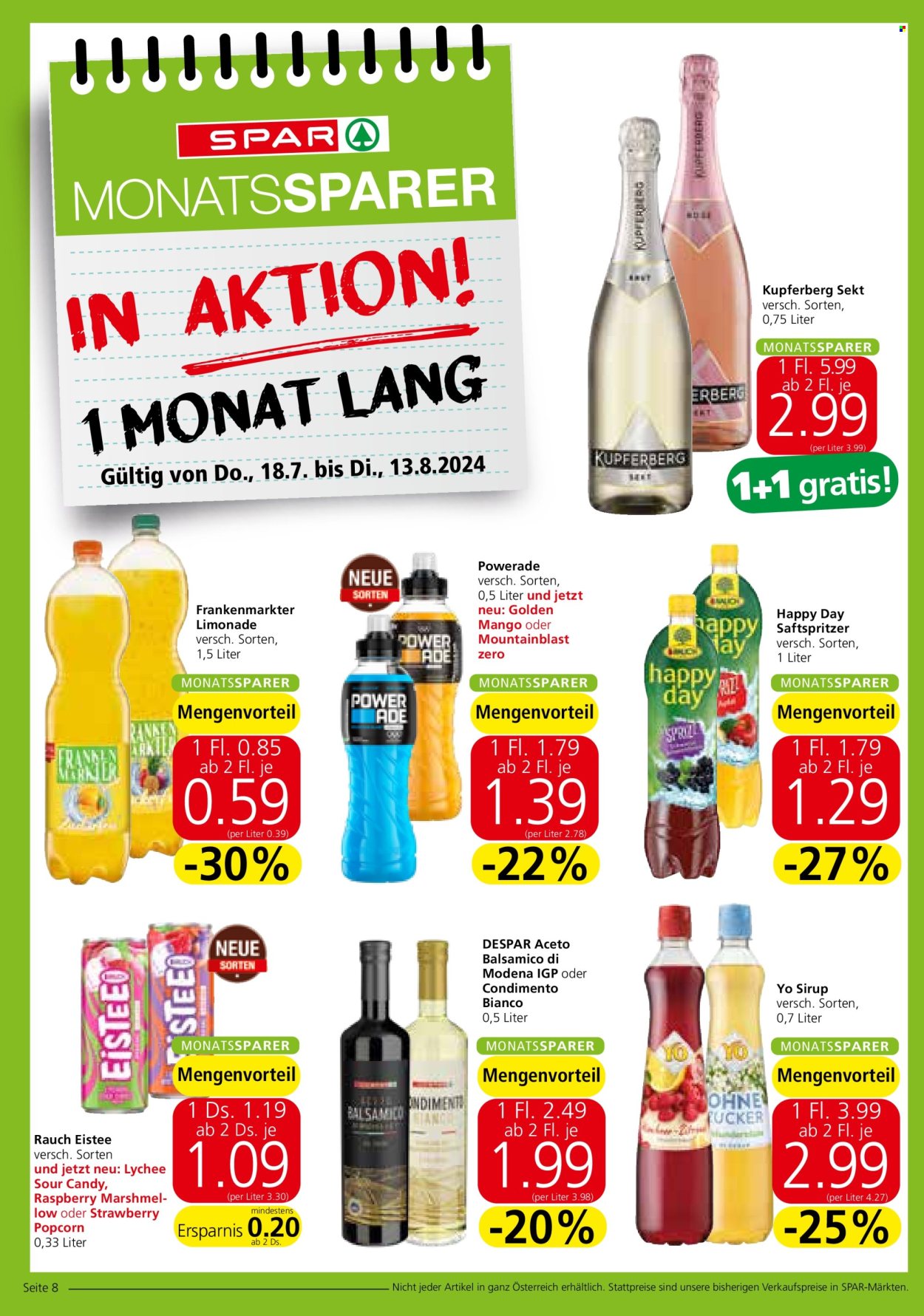 Angebote SPAR - 18.7.2024 - 24.7.2024. Seite 8