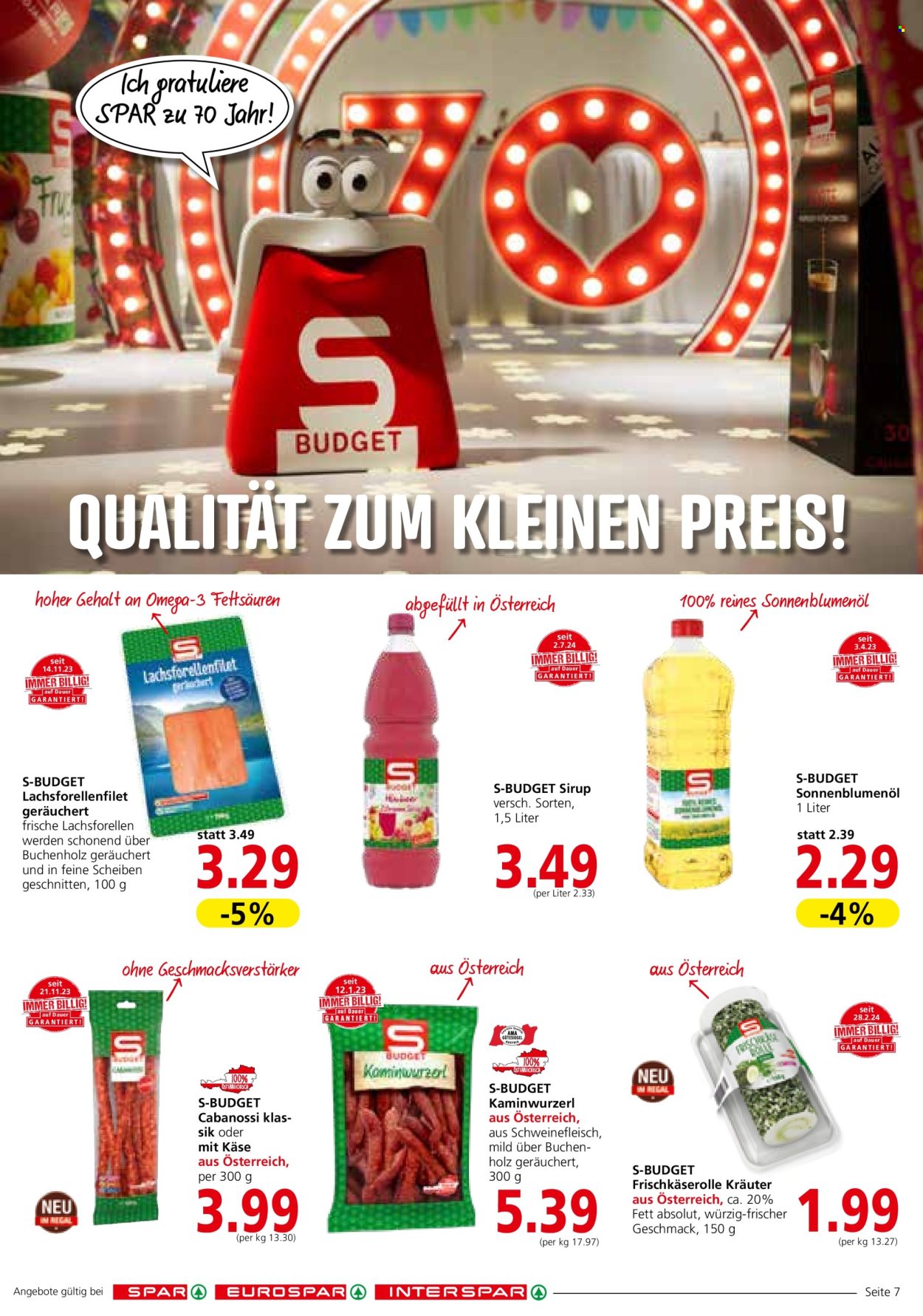 Angebote SPAR - 25.7.2024 - 7.8.2024. Seite 7