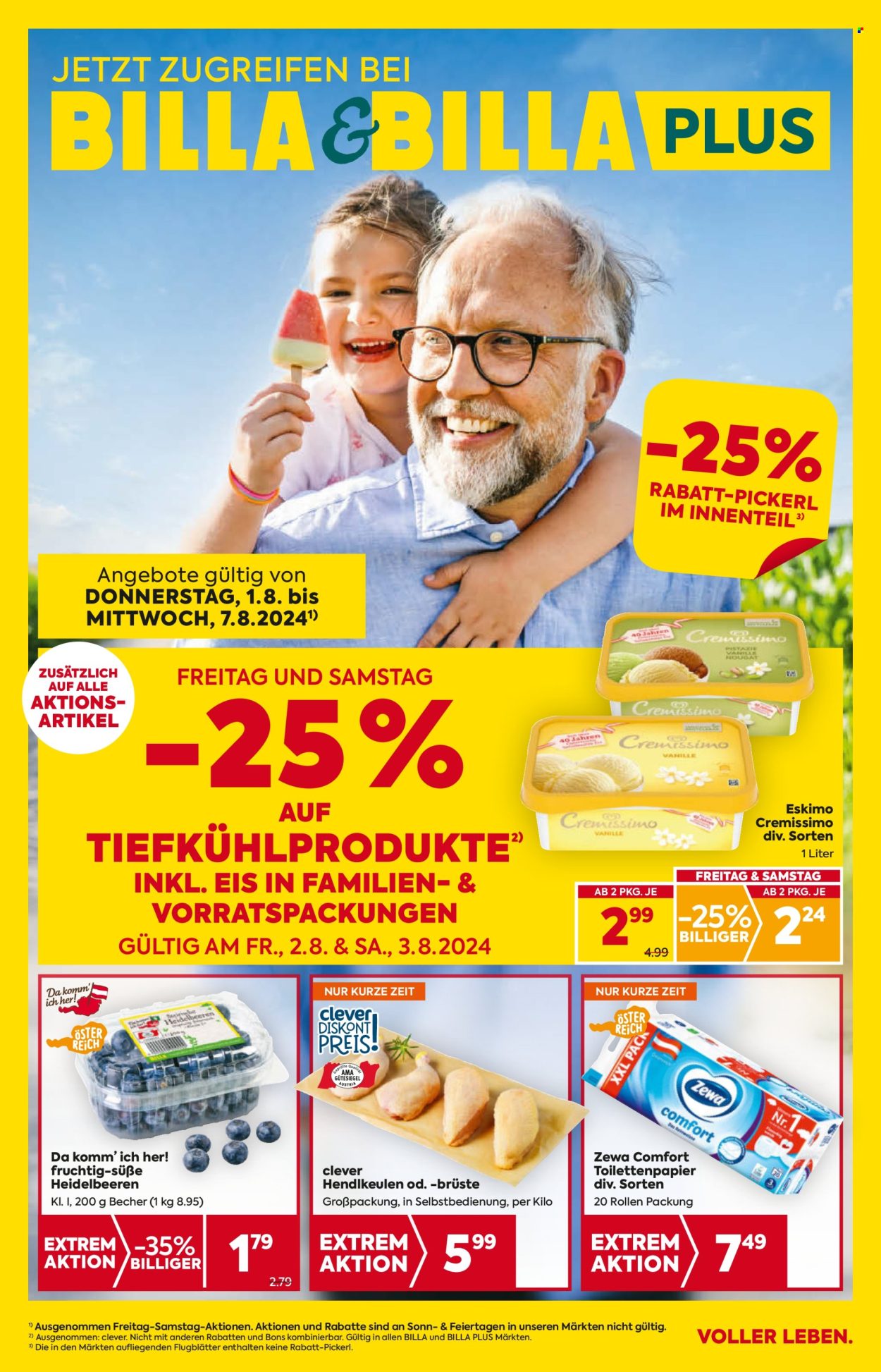 Angebote Billa - 1.8.2024 - 7.8.2024. Seite 1