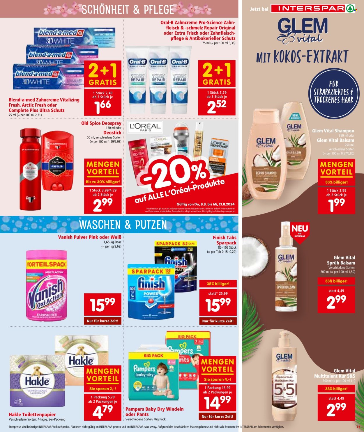 Angebote INTERSPAR - 8.8.2024 - 21.8.2024. Seite 13