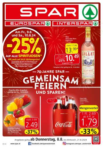 Angebote SPAR - 8.8.2024 - 21.8.2024.