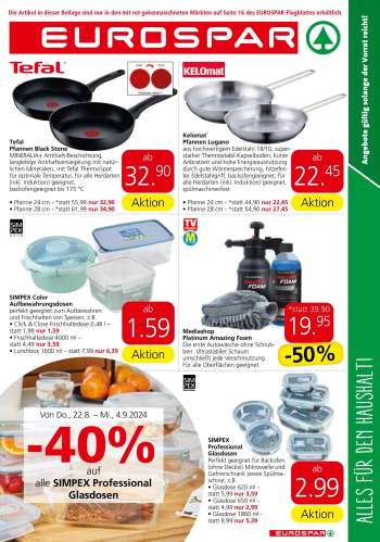 Angebote EUROSPAR - 22.8.2024 - 4.9.2024.