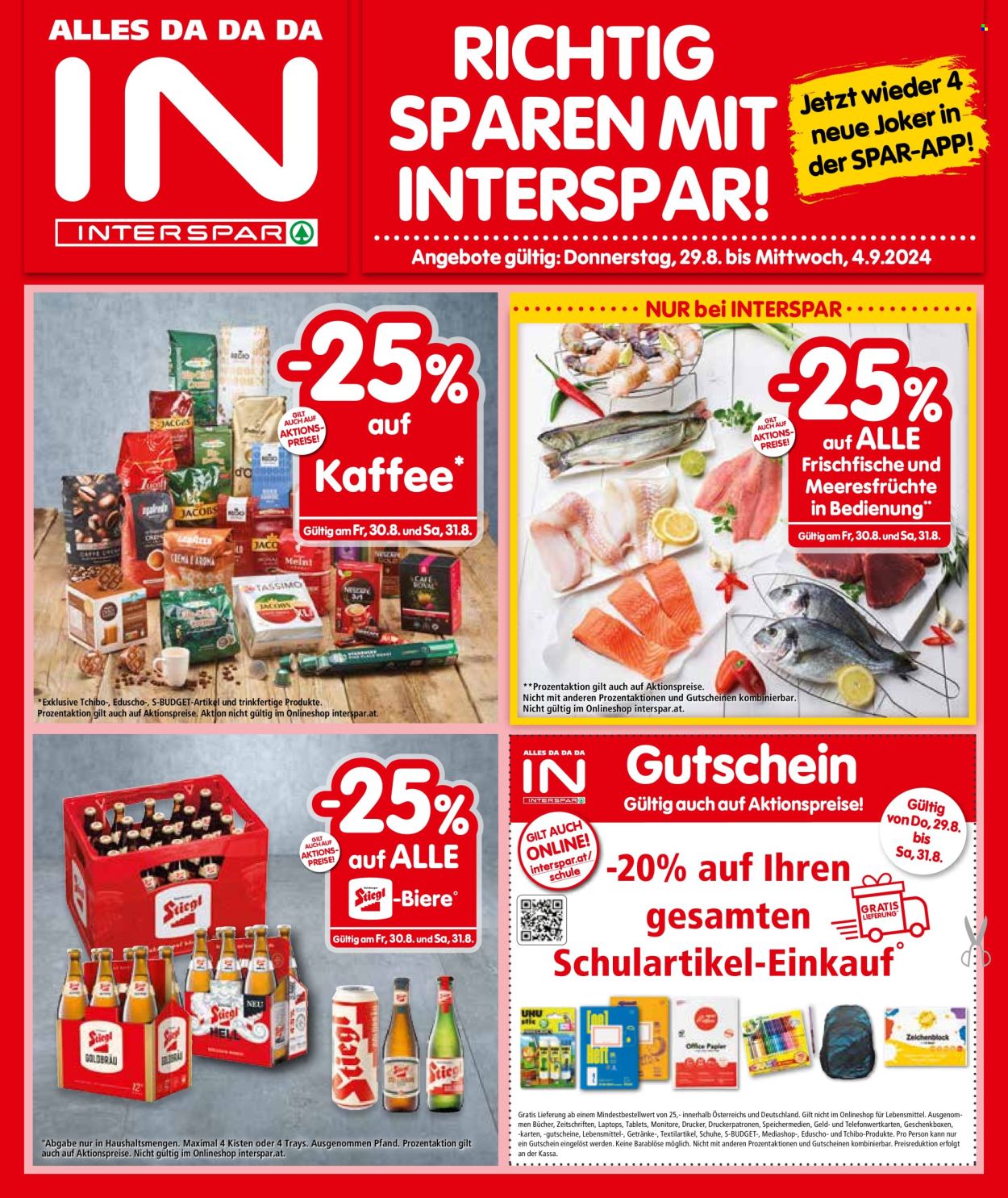 Angebote INTERSPAR - 29.8.2024 - 4.9.2024. Seite 1