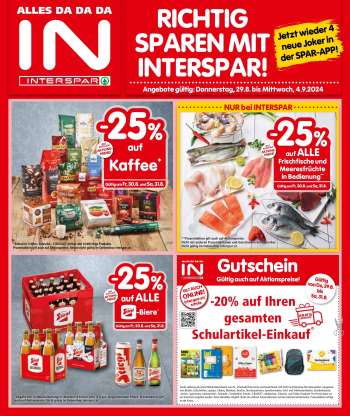 Angebote INTERSPAR - 29.8.2024 - 4.9.2024.
