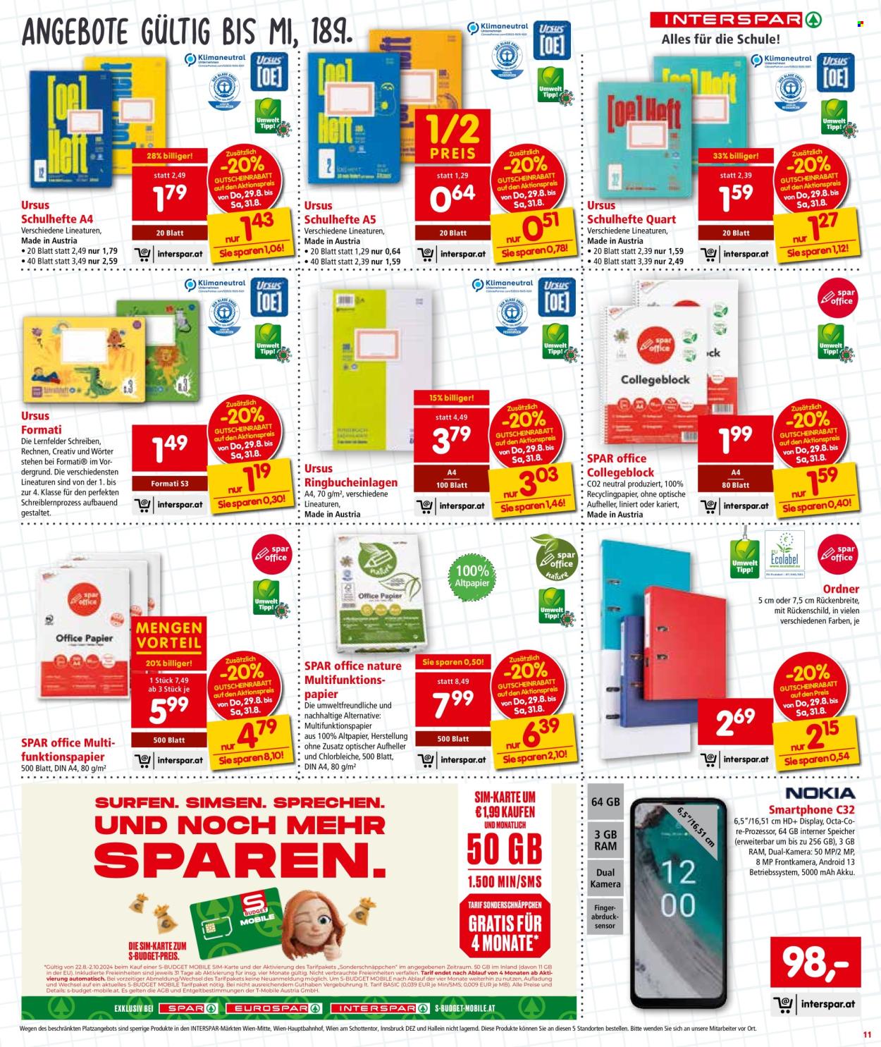 Angebote INTERSPAR - 29.8.2024 - 4.9.2024. Seite 11