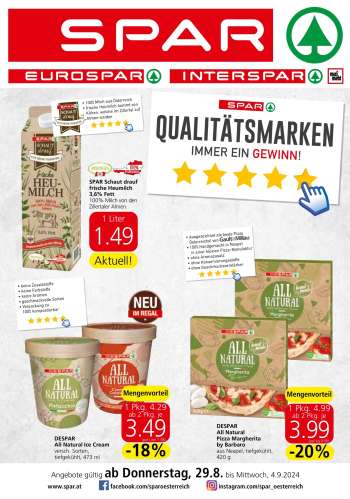 Angebote SPAR - 29.8.2024 - 4.9.2024.