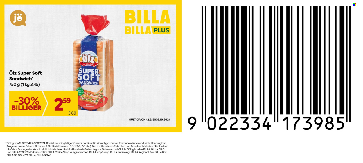 Angebote Billa - 12.9.2024 - 9.10.2024. Seite 9