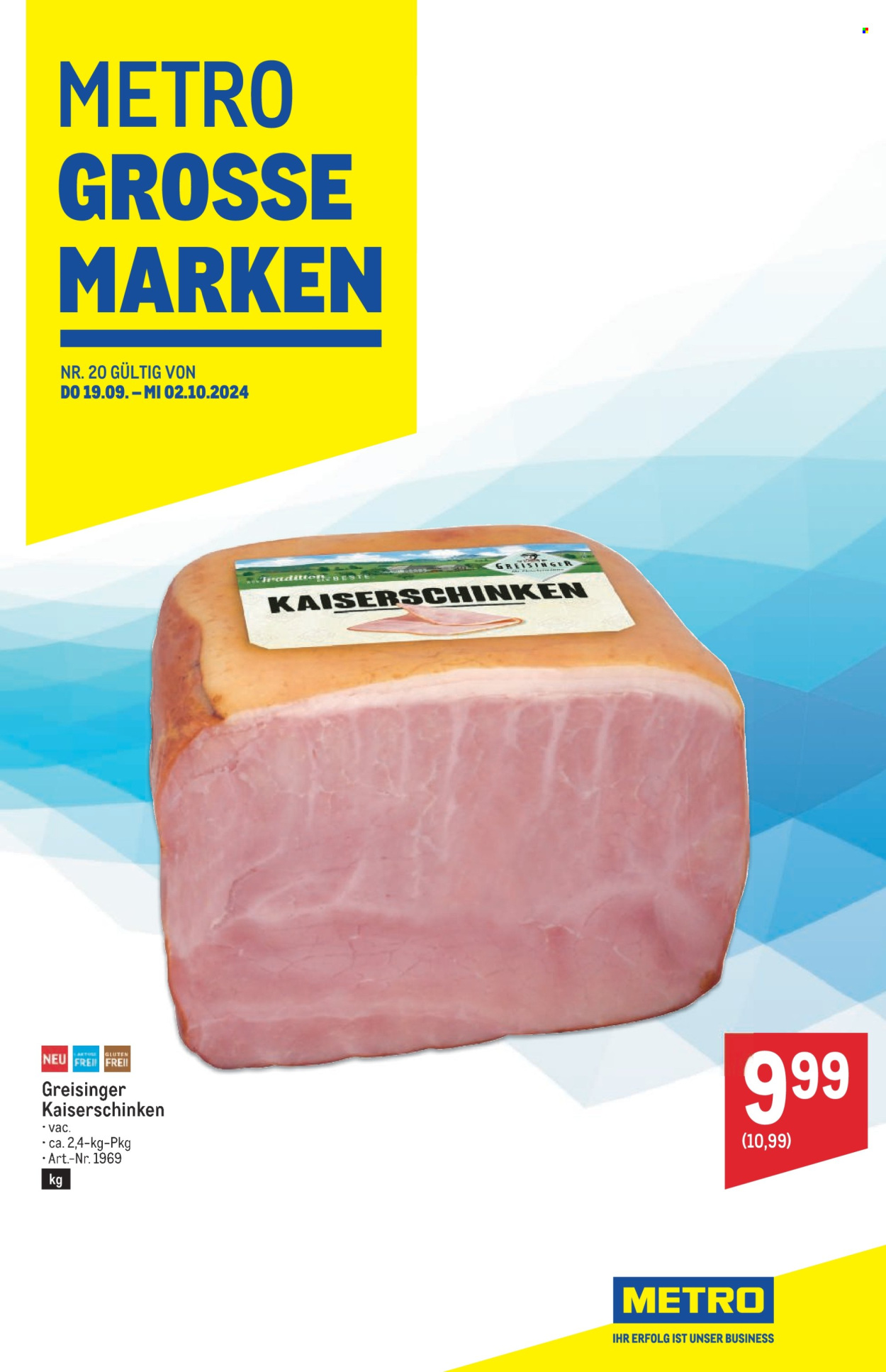 Angebote Metro - 19.9.2024 - 2.10.2024. Seite 1