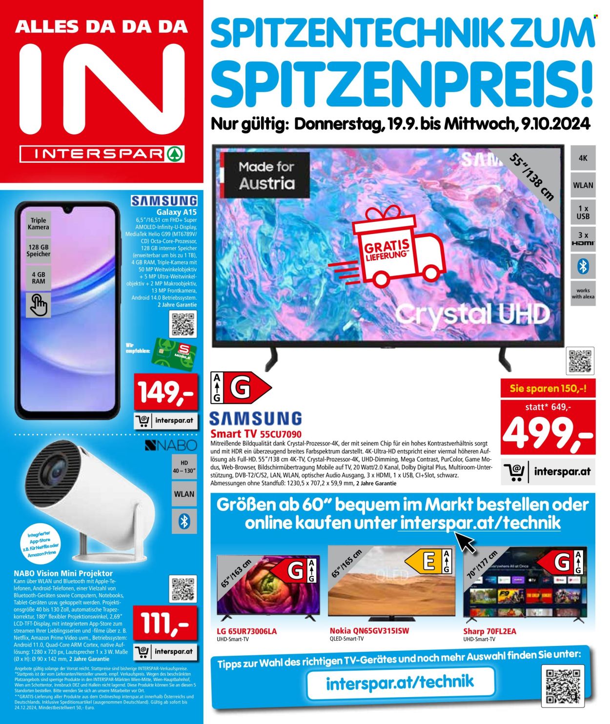 Angebote INTERSPAR - 19.9.2024 - 9.10.2024. Seite 1