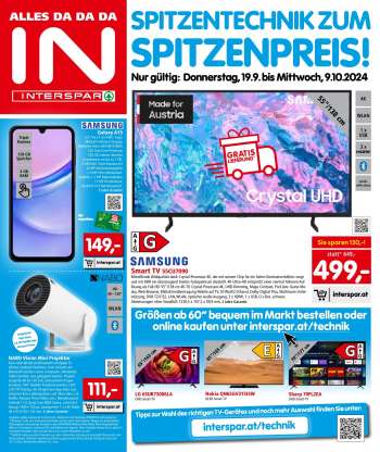 Angebote INTERSPAR - 19.9.2024 - 9.10.2024.